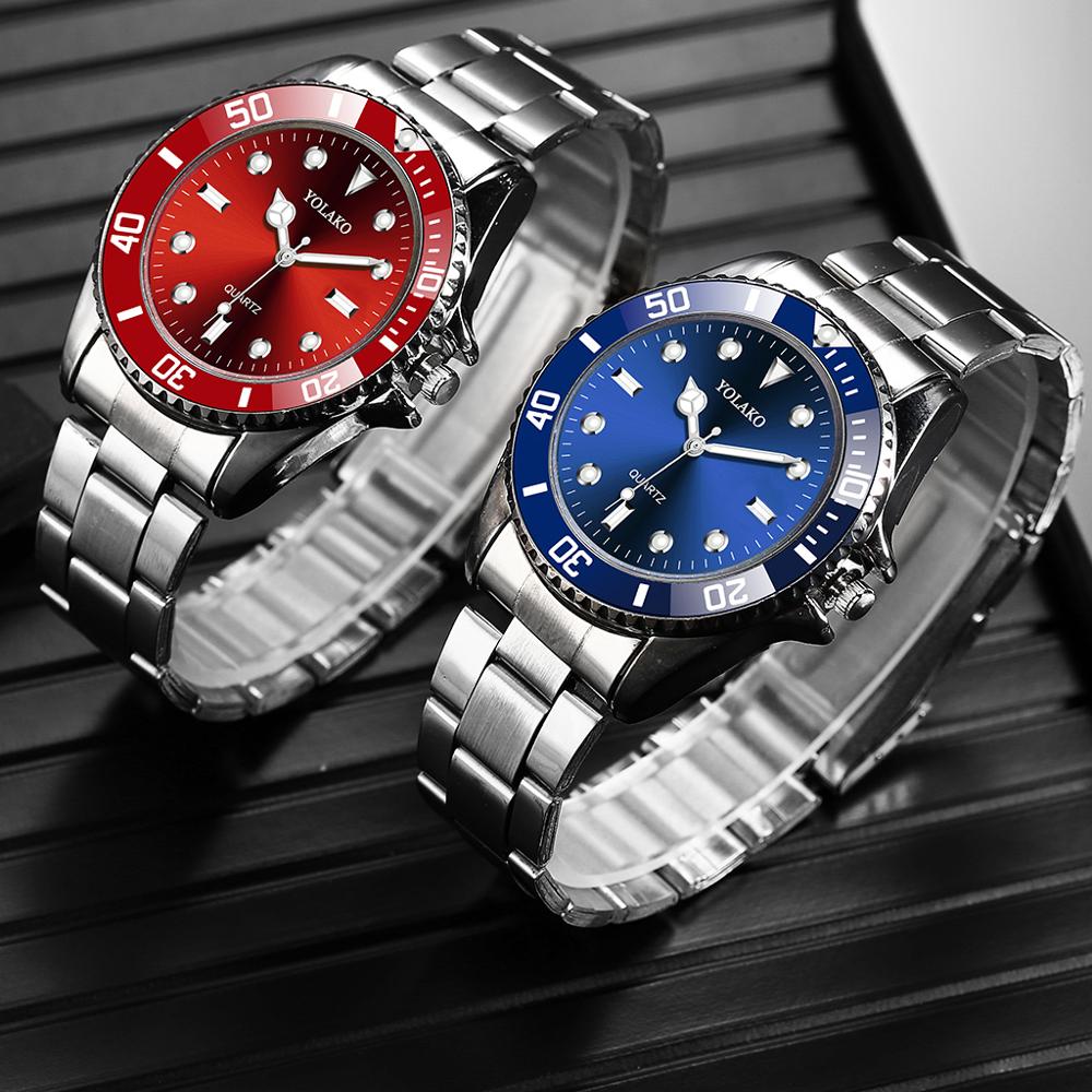 Brand YOLAKO Men Stainless Steel Business Watches