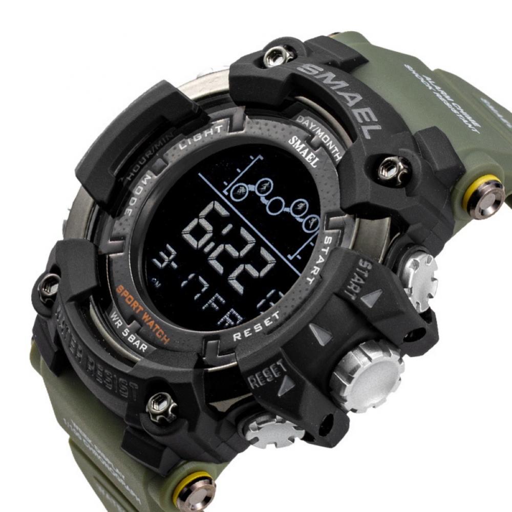 SMAEL Men Outdoor Sports Waterproof Luminous Round Dial Electronic Wrist Watch