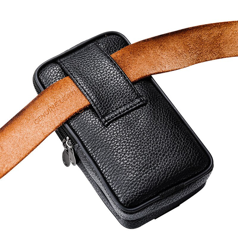 Vintage PU Leather Waist Bag Unisex Sport Belt