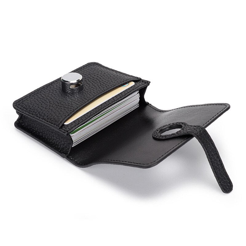 Fashion Cow Leather Card Bag Women Business Card Holder With Belt