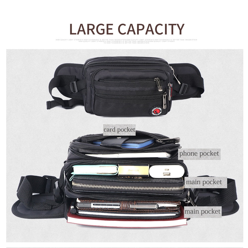 Waist Pack Casual Functional Fashion Men Waterproof Fanny Pack Women Belt Bum Bag Male Phone Wallet Pouch Bags Unisex bolsos sac