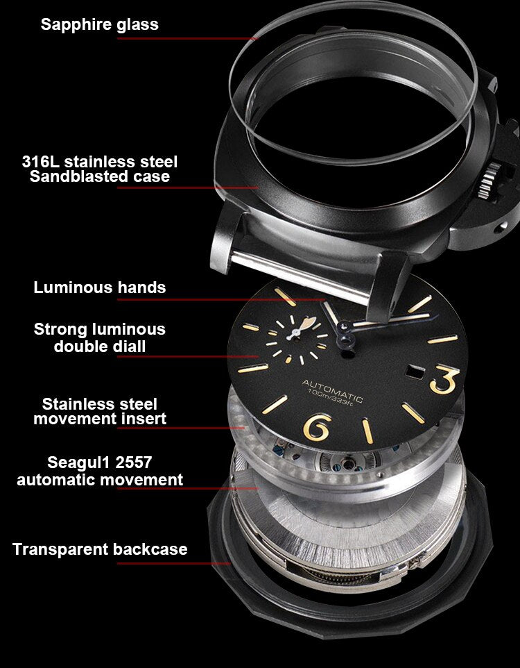 Automatic Movement Super Luminous Waterproof Sapphire Wristwatches